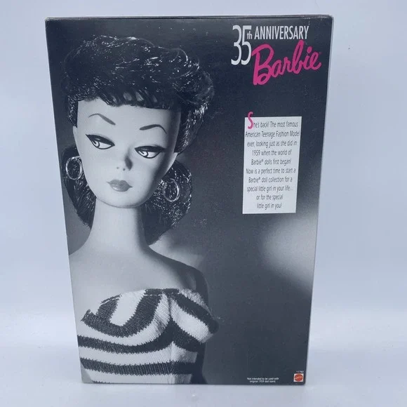 1993 Mattel 35th Anniversary 1959 Reproduction Brunette Barbie #11782 NRFB - Picture 9 of 16